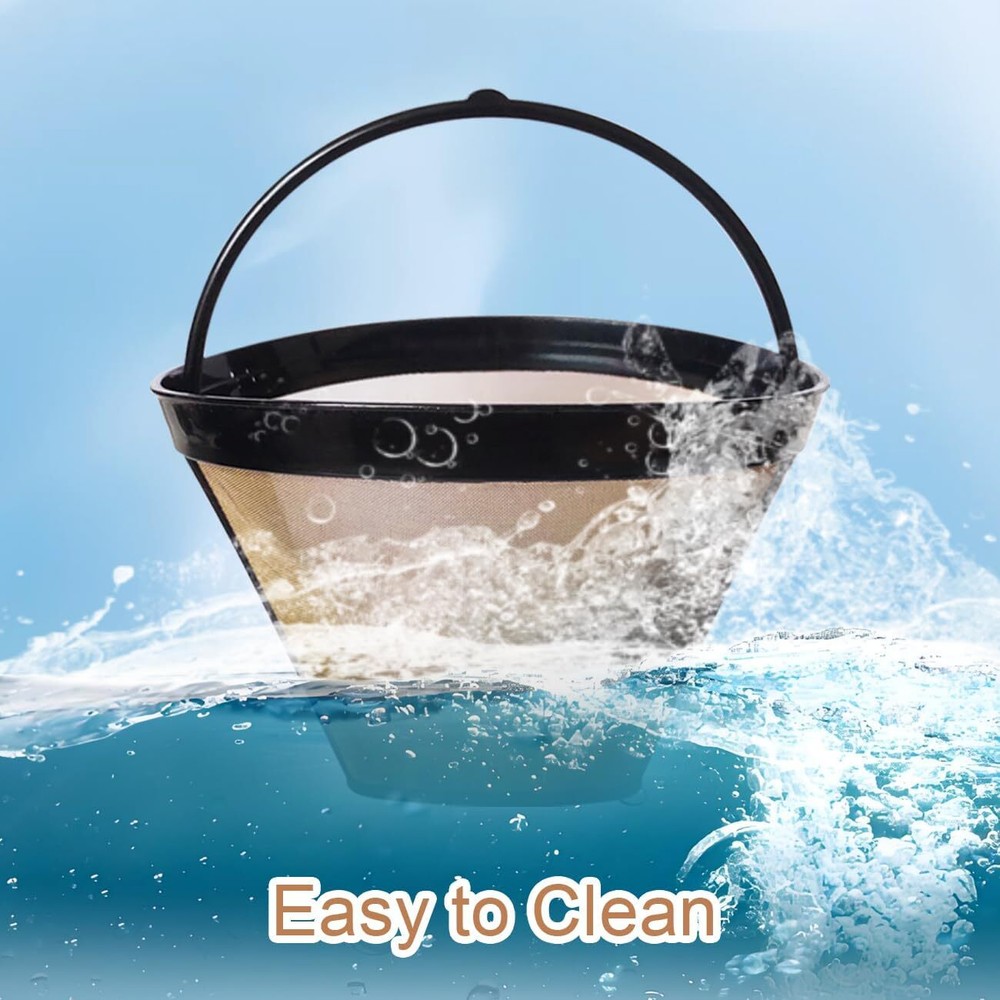 2Pcs Reusable Coffee Filter Basket, No.4 Cone Maker Filters, for...