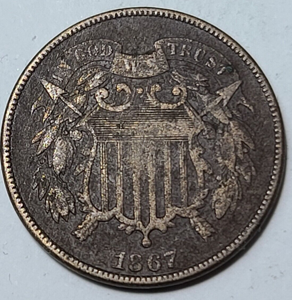 1864 Circulated Two 2 Cent Piece DT44*