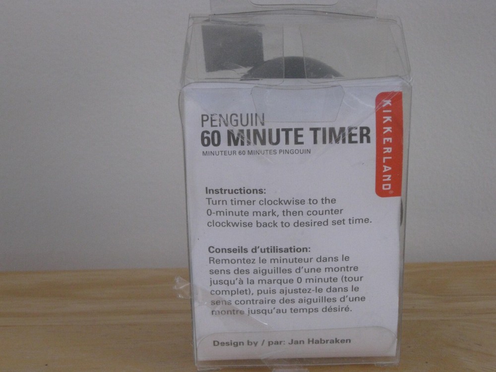 Penguin 60 Minute Timer Kikkerland NEW
