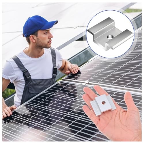 42 Pack Solar Panel Mid Clamps, Solar Panel Clamps Bulk, Solar Panel Bracket