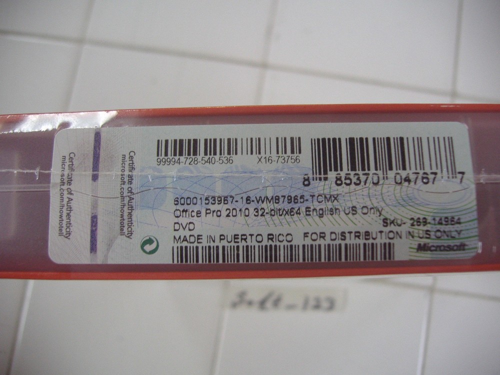 Microsoft Office 2010 Professional For 2 PCs Full Version =NEW SEALED BOX=