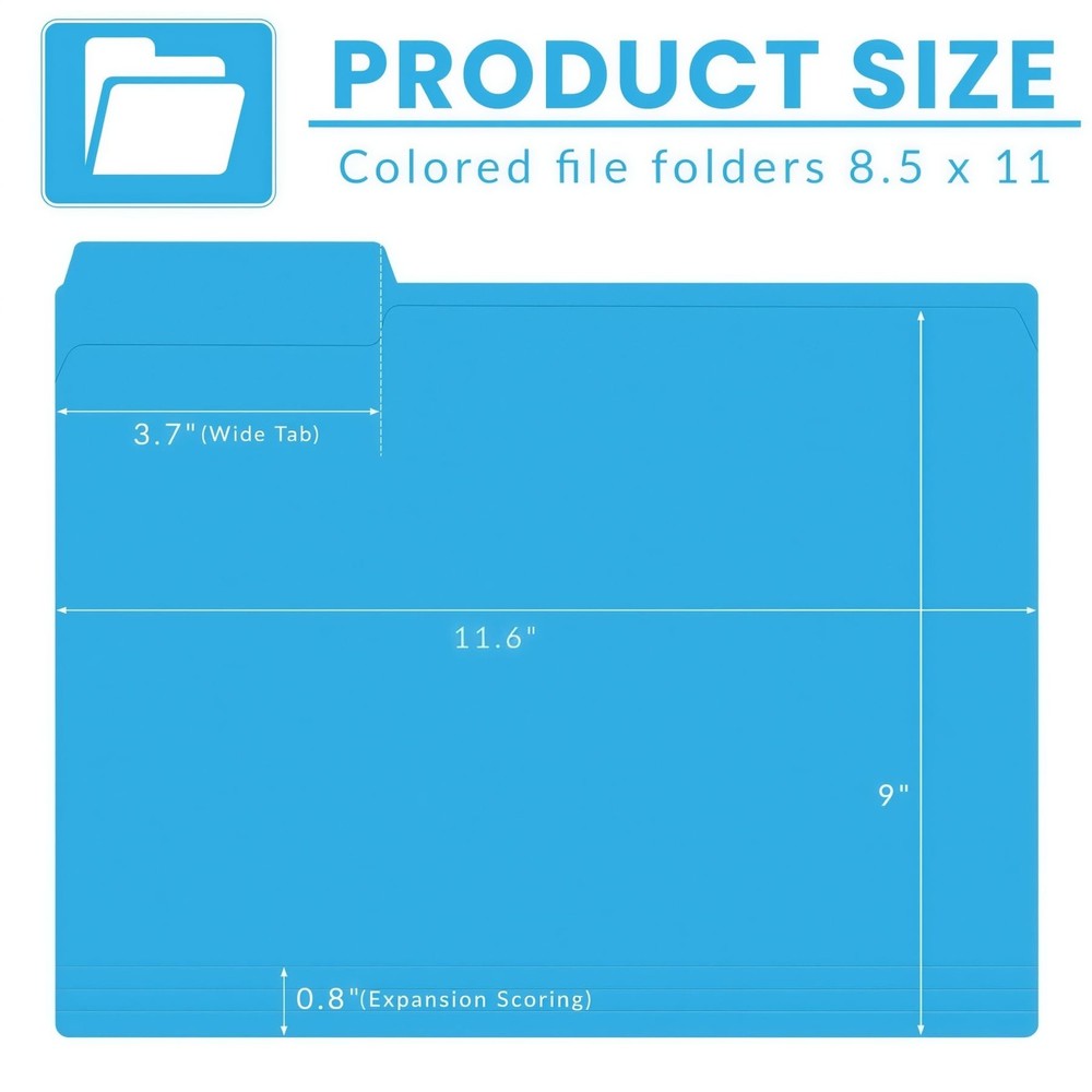Colored File Folders Letter Size 120 Pack