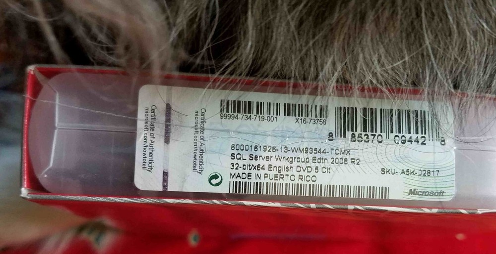 Factory Sealed - A5K-02817 Microsoft SQL Server 2008 R2 Workgroup 5 CAL