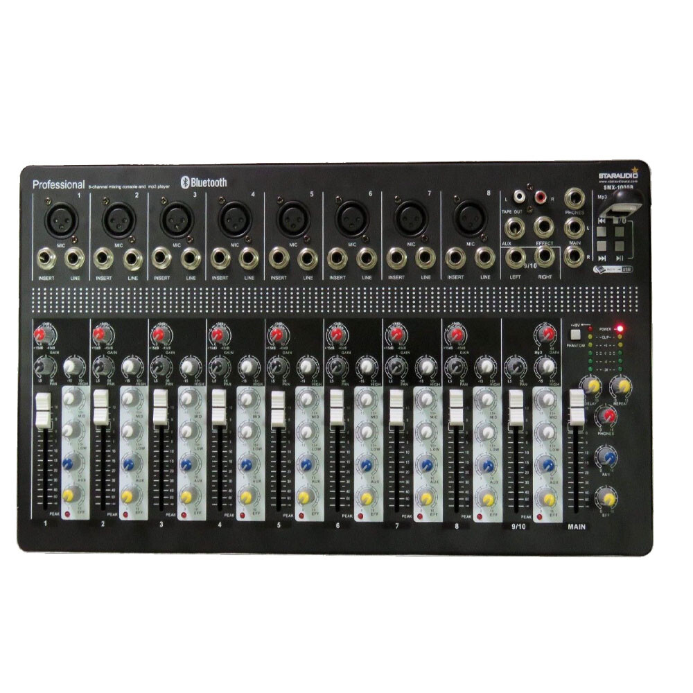 10 Channel Audio Sound Mixer Function Recording Mixing Console Effects MP3 Mix
