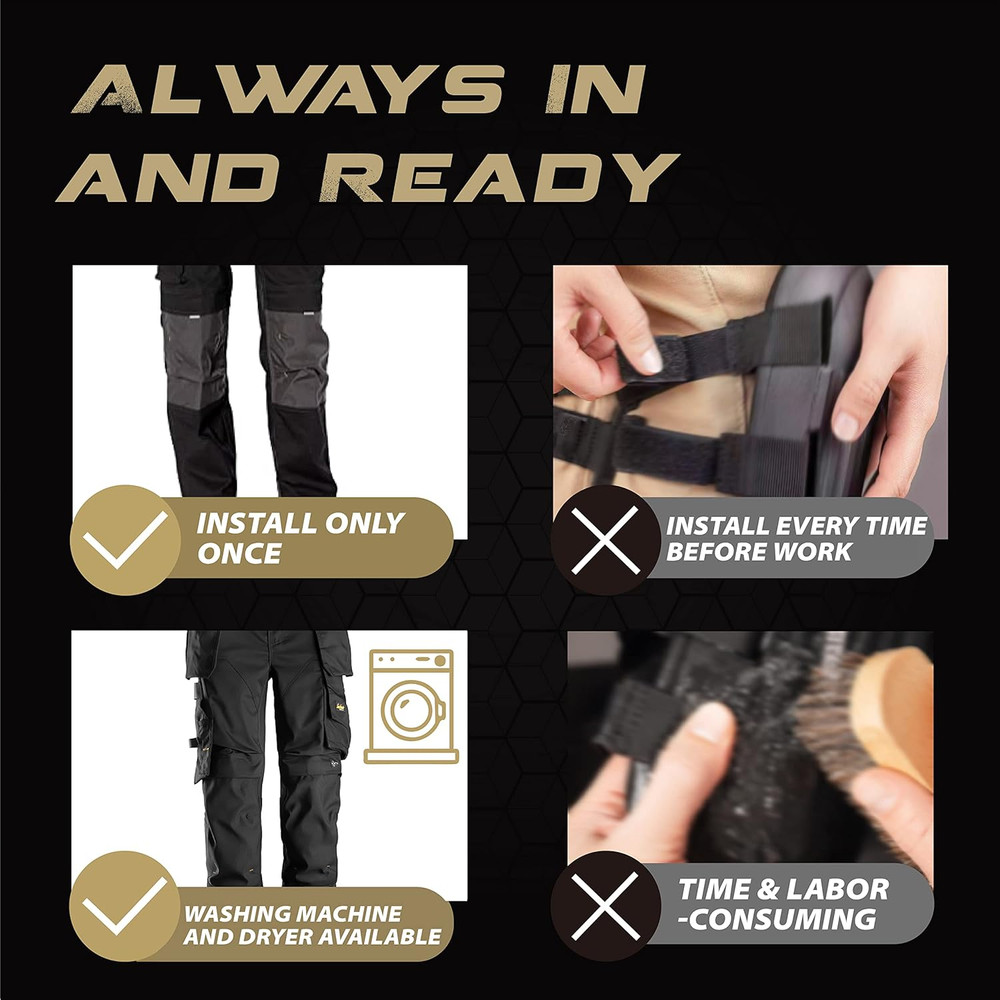 Knee Pad Inserts for Work Pants, Uniforms, and Tactical Pants, Breathable Knee P