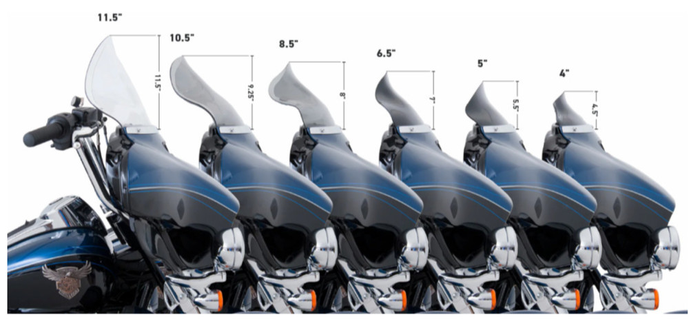 Klock Werks - KWW-01-0211 - Flare Windshield, 10.5in. - Solid Black