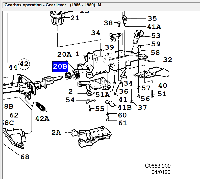 SAAB 900 Gear Selector Housing Bushing Kit