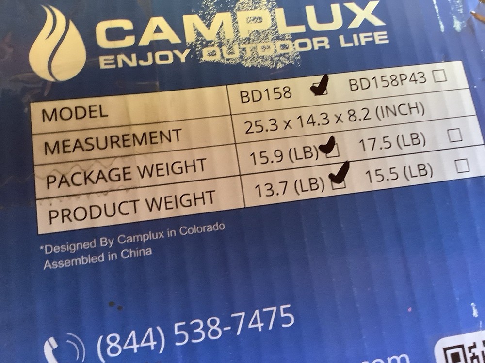 CAMPLUX Pro Portable Gas Tankless Water Heater 6L BD158 - NEW IN BOX