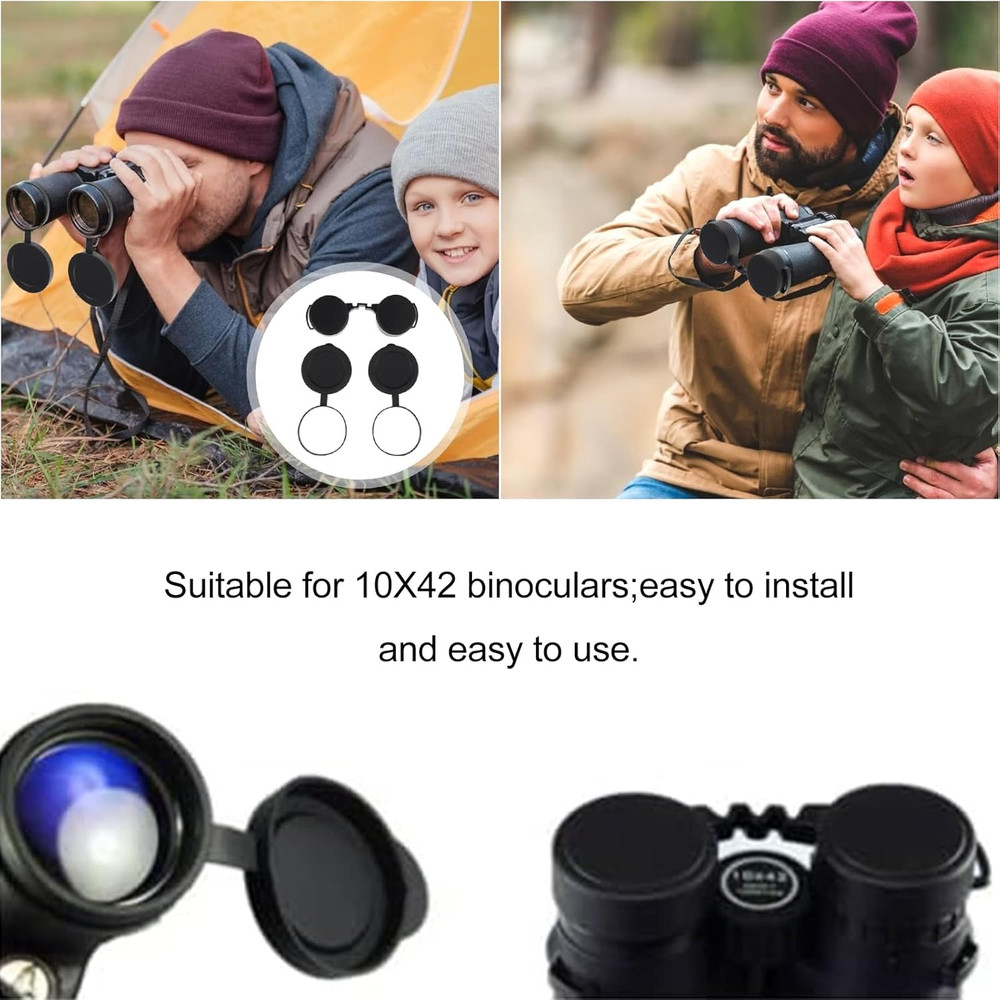 10X42 Optics Binocular Caps - Eyepiece & Objective Lens Covers, Waterproof Prote
