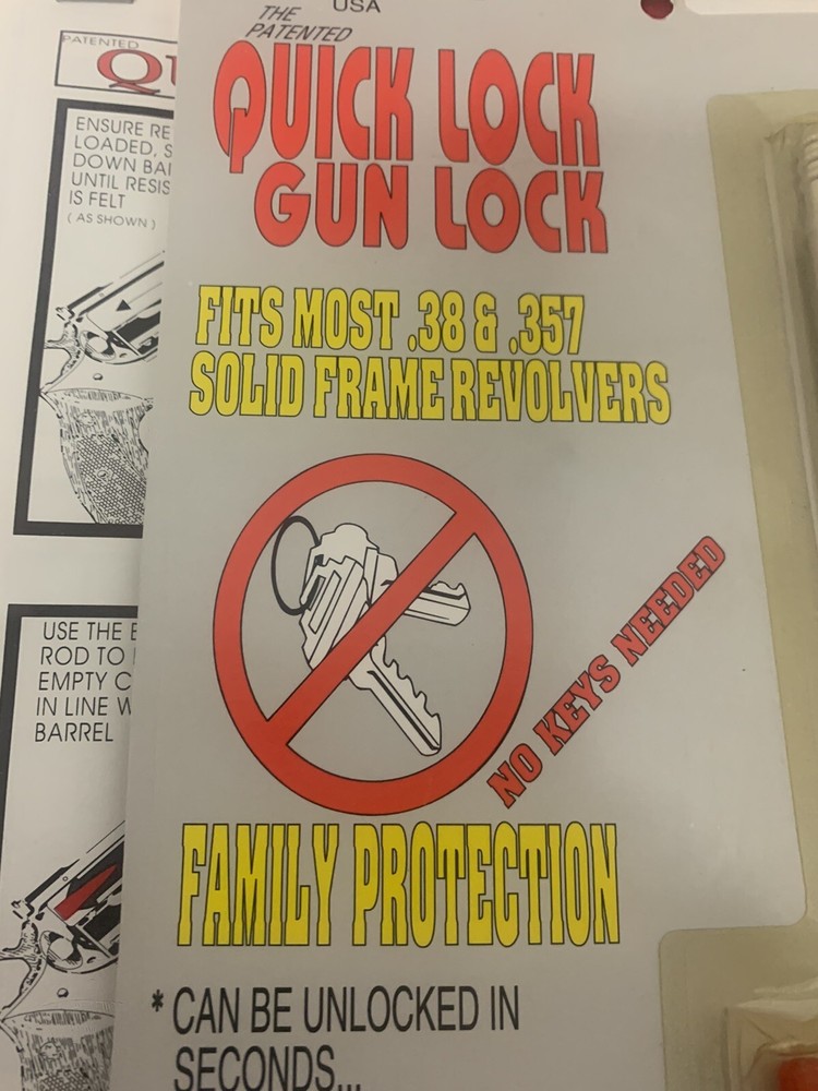 Vintage Quick Lock Gun Lock System For .38&.357 Solid Frame Revolvers-New