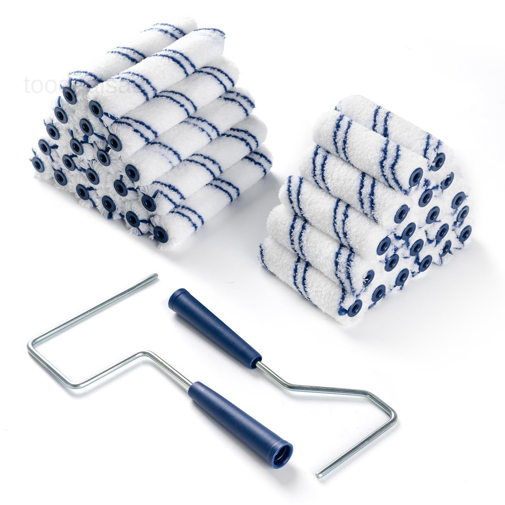 40 Pack Microfiber Paint 4&6 Inch Roller Kit, 40 Pack, Blue