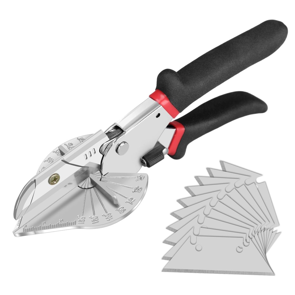 Miter Shear & Cutting Tool - 45-135° Adjustable Angle with 10 Sharp Blades fo...