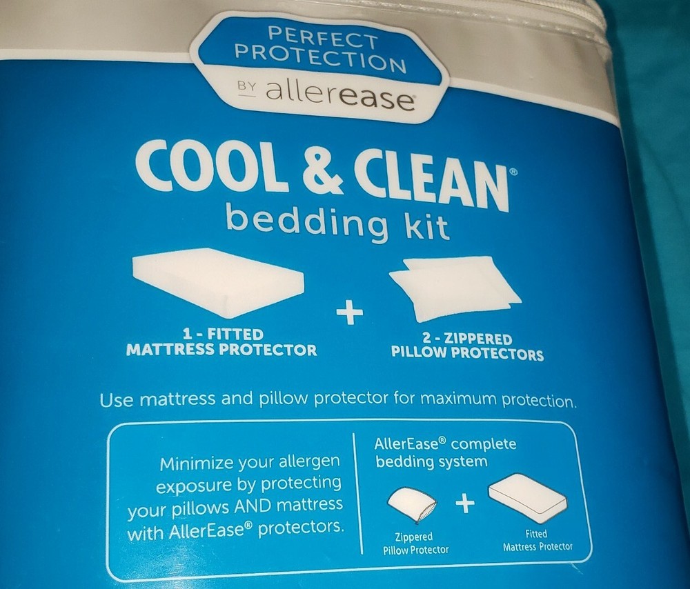 Perfect Protection Allerease Cool & Clean Bedding Kit 3 Pc-Queen NEW FREE SHIPPN