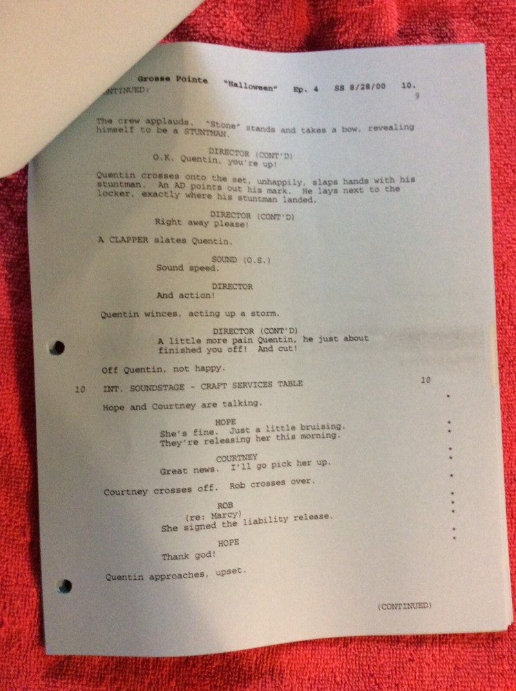 ORIGINAL SHOOTING SCRIPT GROSSE POINTE #4 HALLOWEEN ENGELBERG 2000 JOELY FISHER