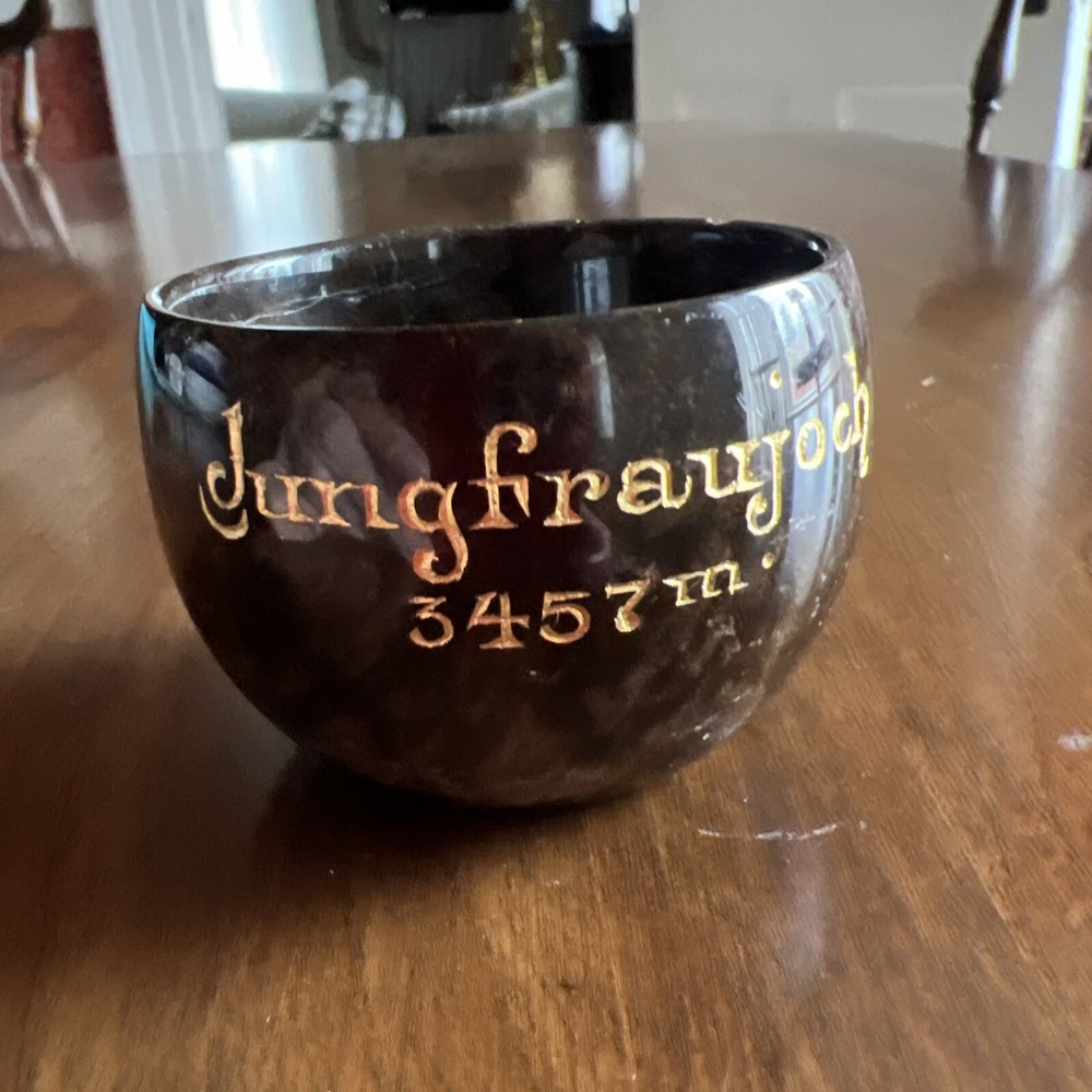Jungfraujoch Switzerland Stone Souvenir Cup; Tiny! Charming!