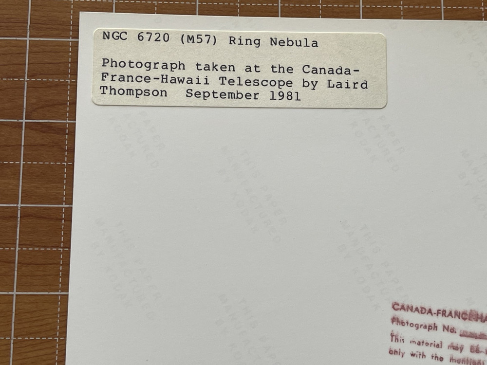 VINTAGE SPACE RING NEBULA PHOTO DEEP SPACE