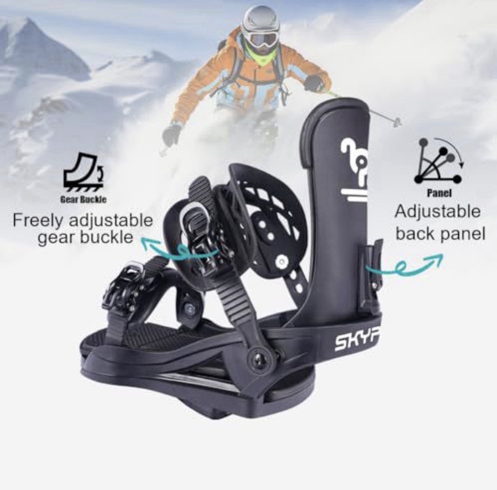 Snowboard Bindings Rear Entry Lightweight Adjustable Men Women Size Large