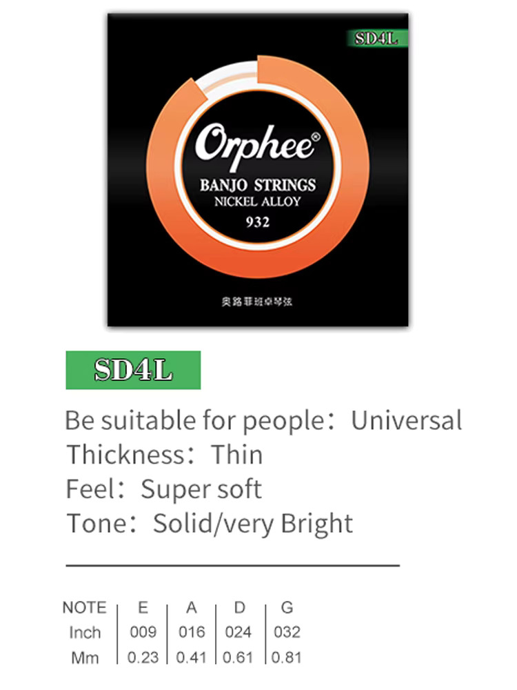 6 Strings Banjo Strings Nickel Alloy Wound Hexagonal Steel Core Rust Resistant S