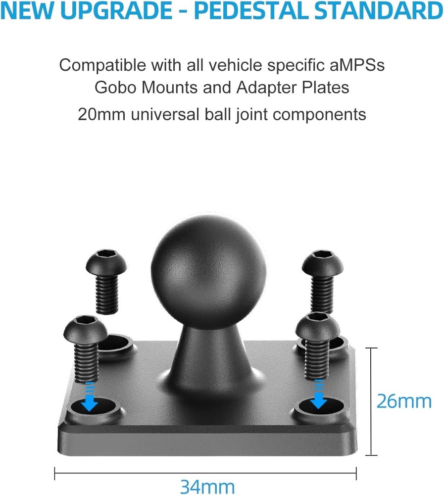 Heavy Duty Drill Base Tablet Holder Car Mount 1-Stage Arm Black Bracket