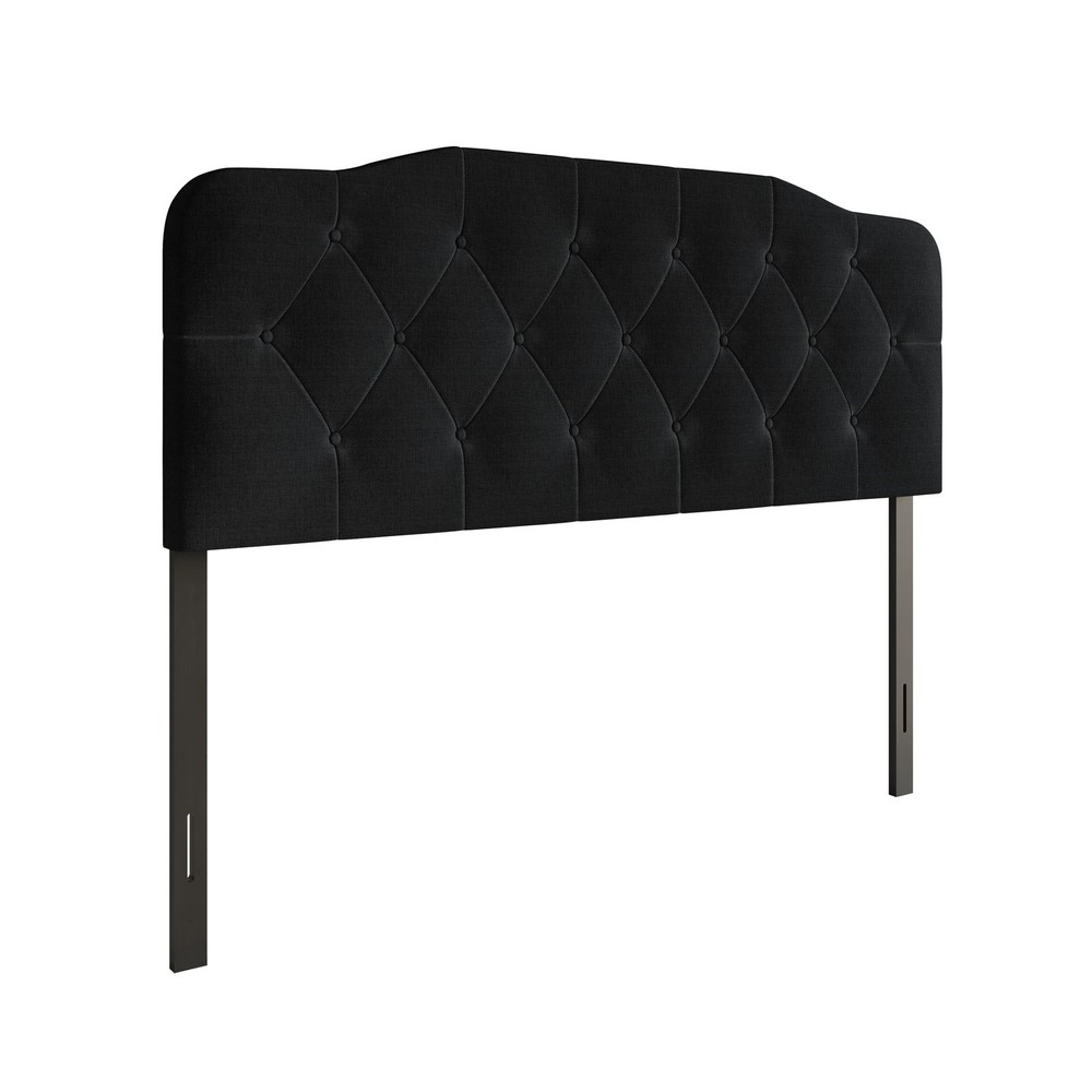 HOME DESIGN Albany Full Size Tufted Upholstered Headboard, Camelback Silhouet...