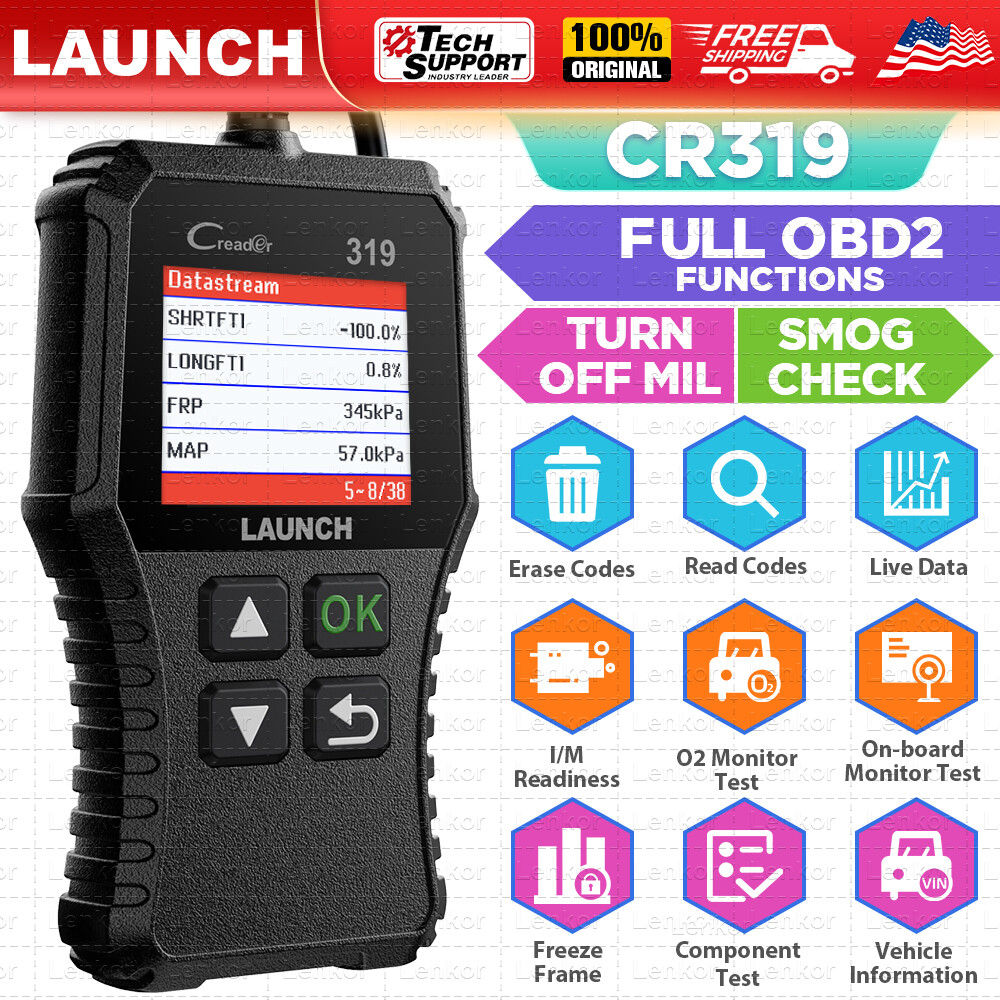 LAUNCH CR319 OBD2 Scanner Universal Car Fault Code Reader Engine Diagnostic Tool