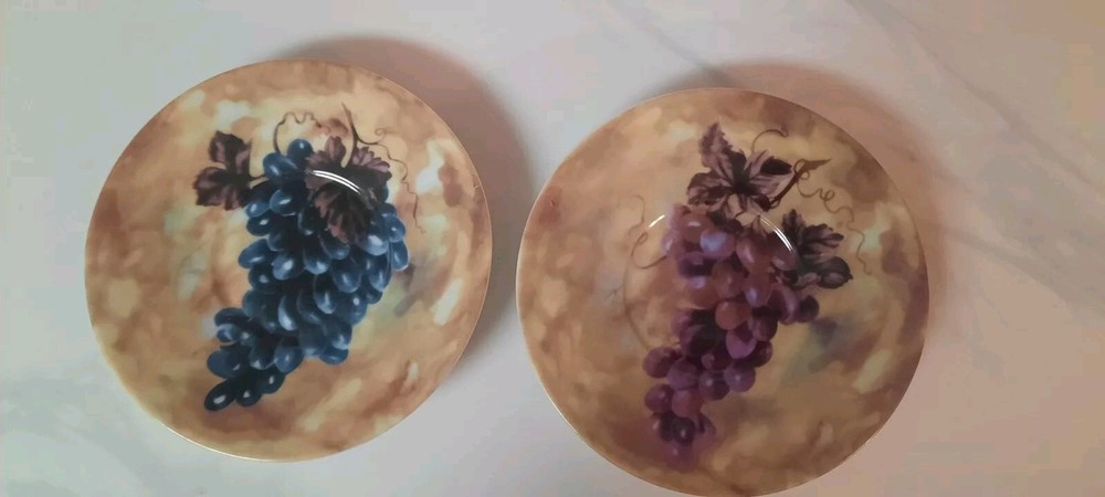 Vintage Grape Saucers Set Of 2