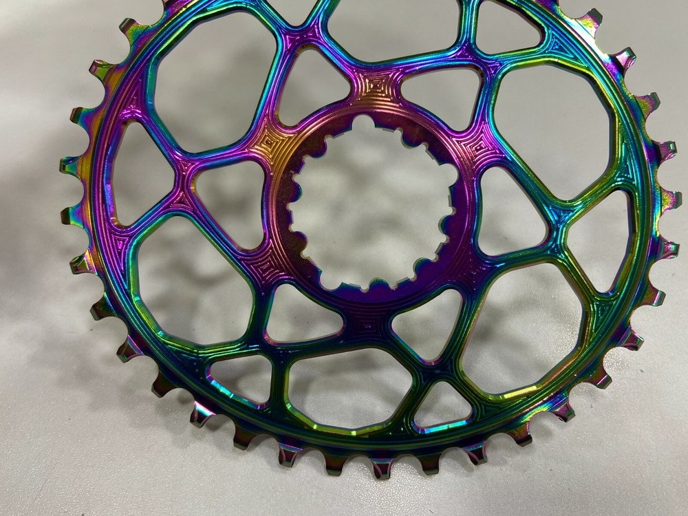 AbsoluteBlack Oval Boost 148 Direct Mount Chainring for SRAM (PVD Rainbow)