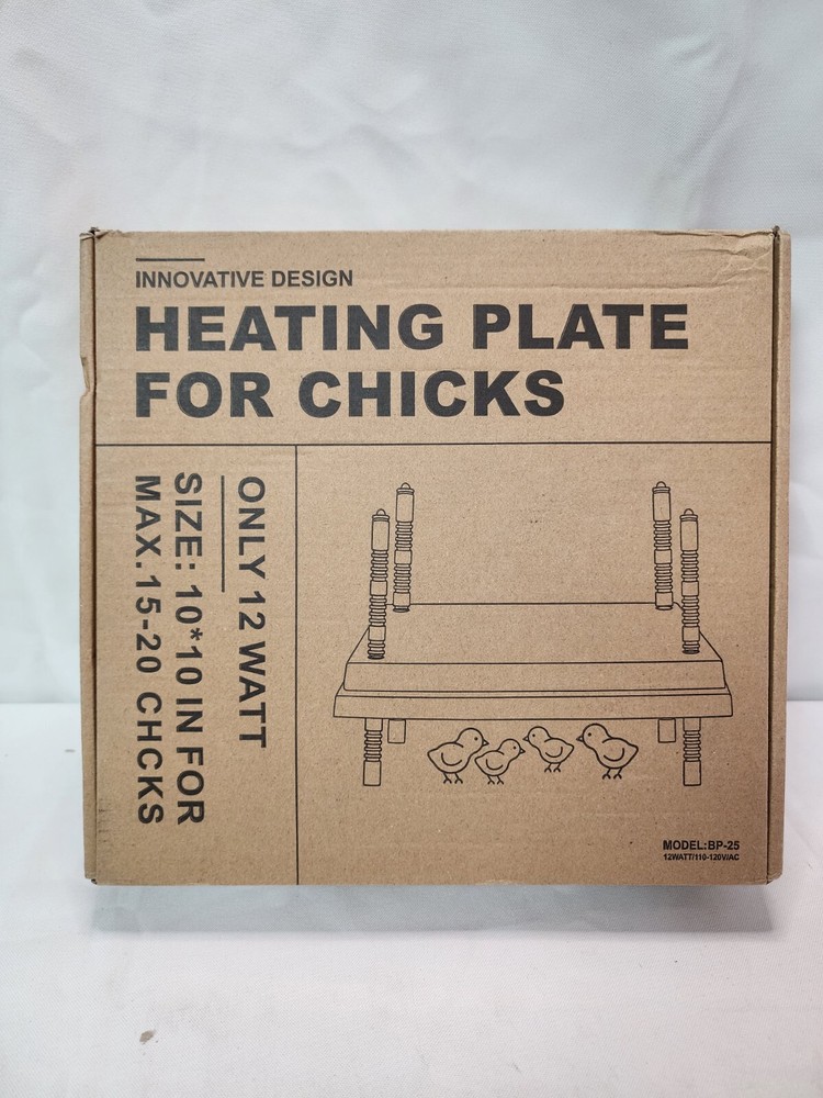 Brooder Heater for Chicks 10" x 10" with Anti Stand Lid and Adjustable Heights