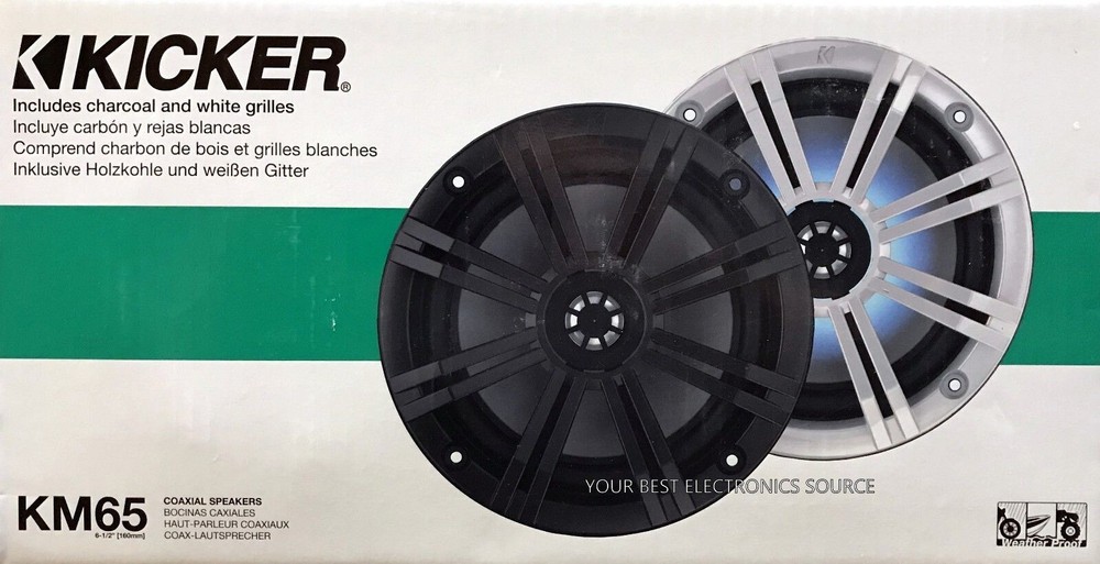 Polished Wakeboard Speaker Kicker 45KM654CW 6.5" Marine Speaker Installed