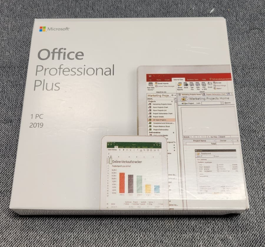 Genuine Microsoft Office Professional Plus DVD 2019 License for 1 PC Lifetime