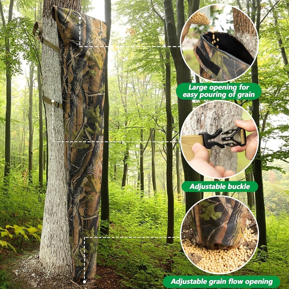 Adjustable 100 lb Tree Hugger Gravity Deer Feeder - Weatherproof Design