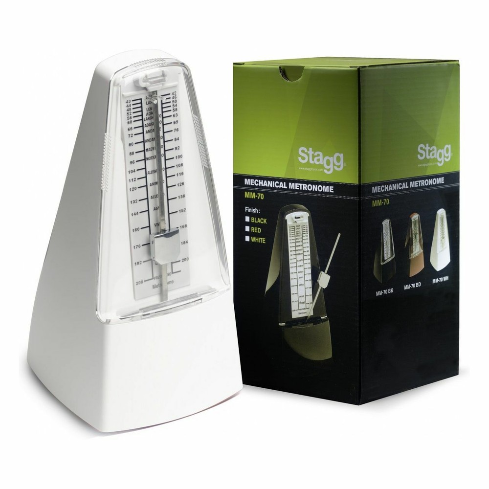 Stagg MM-70 White Metronome with Bell
