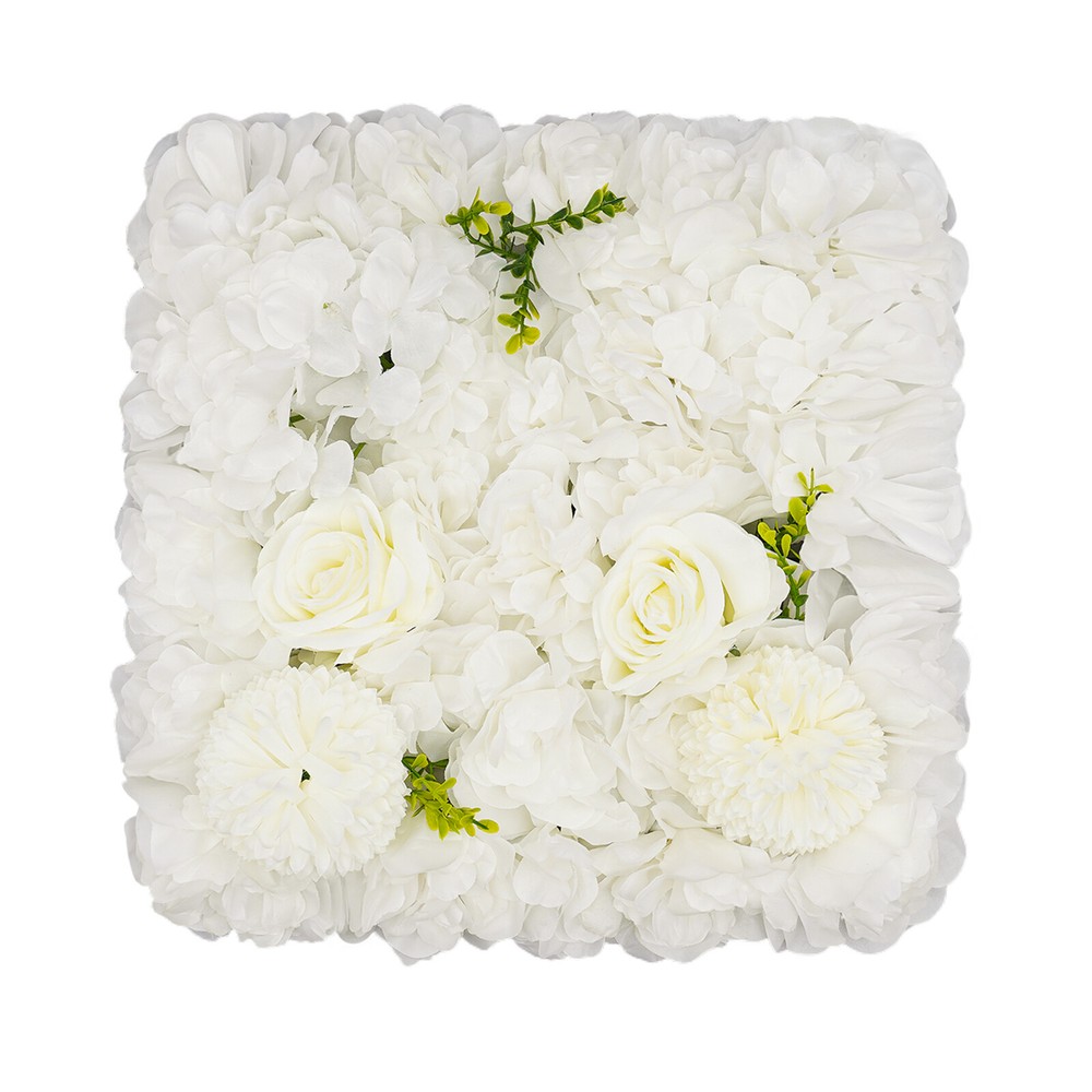 3D Flower Wall Panel-12pcs Artificial Flower Wall Background Silk Rose Wedding