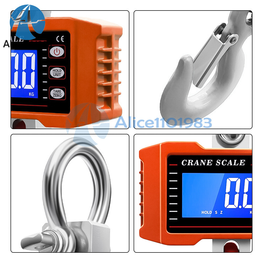 LCD Digital Crane Scale Heavy Duty Electronic Hook Hanging Scale 1000kg