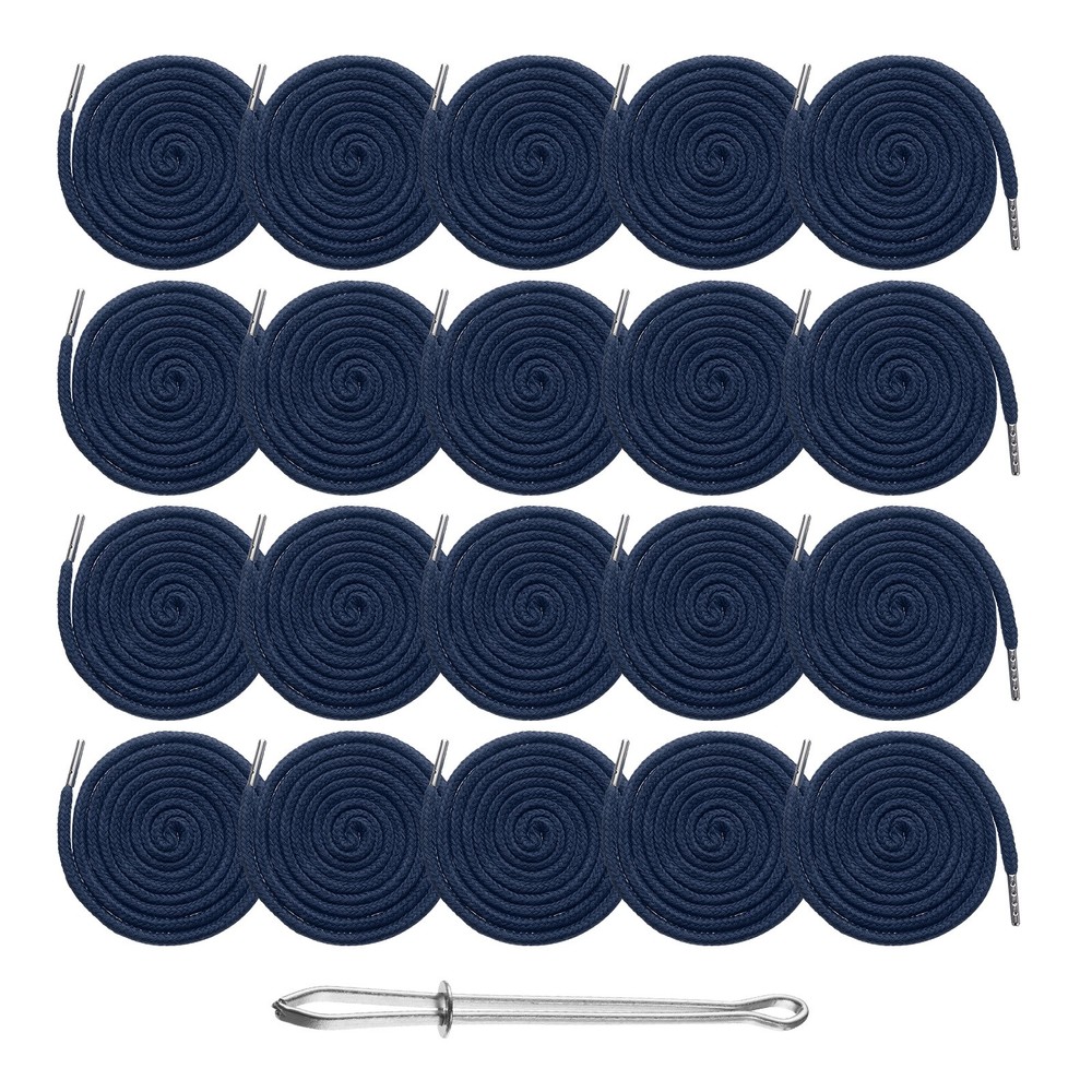 20pcs Drawstring Cords 51" Replacement Drawstring with Threader, Navy Blue