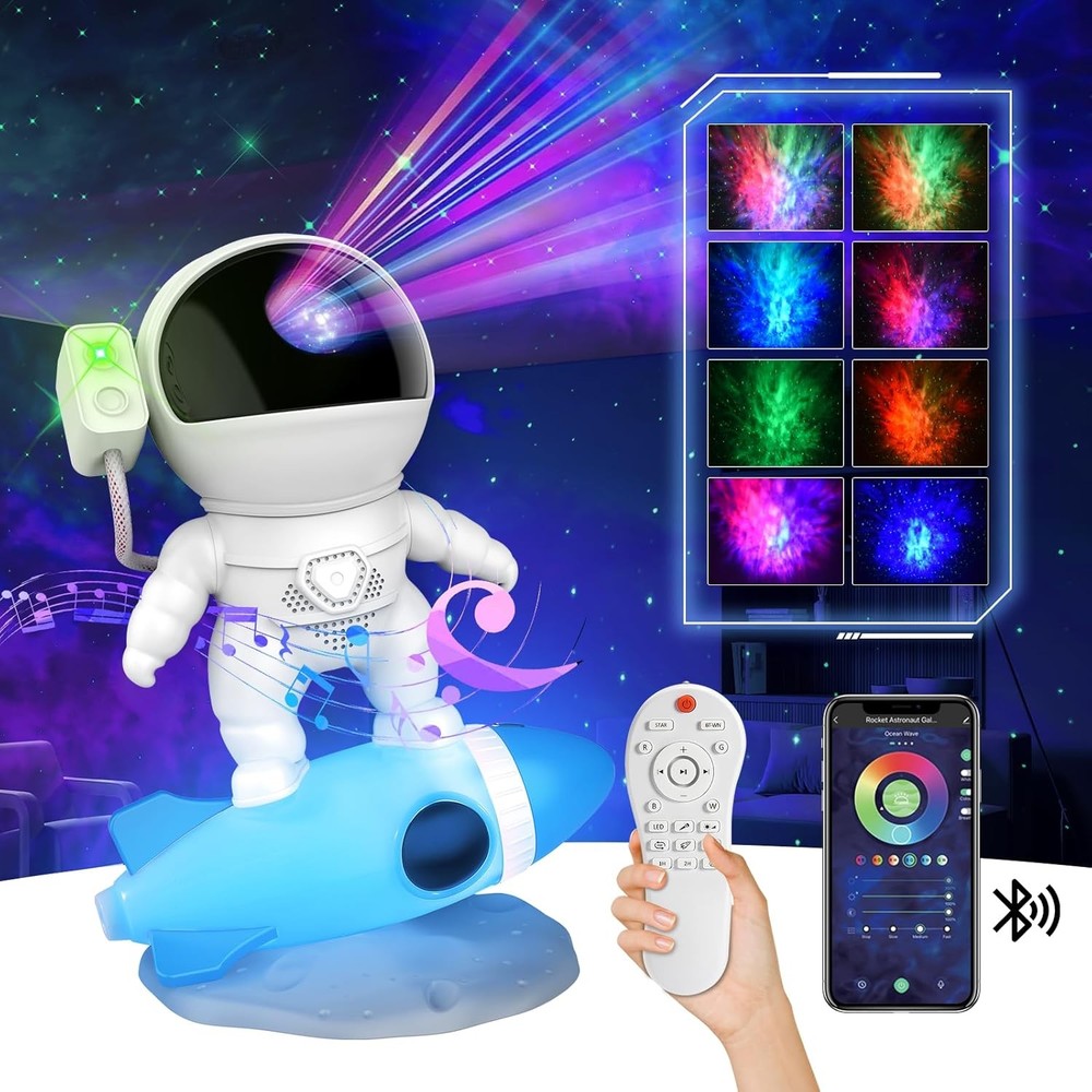 SUPPOU Astronaut Galaxy Projector, Star Projector with Speaker Smart Night Light