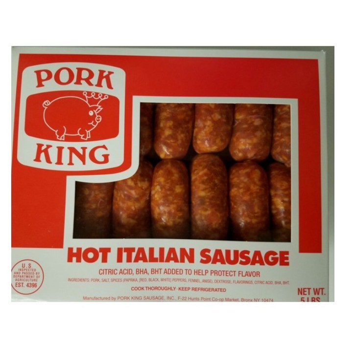 Pork King - Hot Italian Link Sausage - 5 lbs