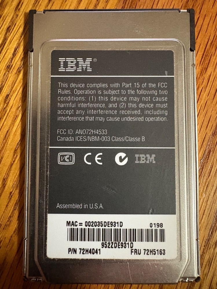 IBM EtherJet Network Adapter PCMCIA
