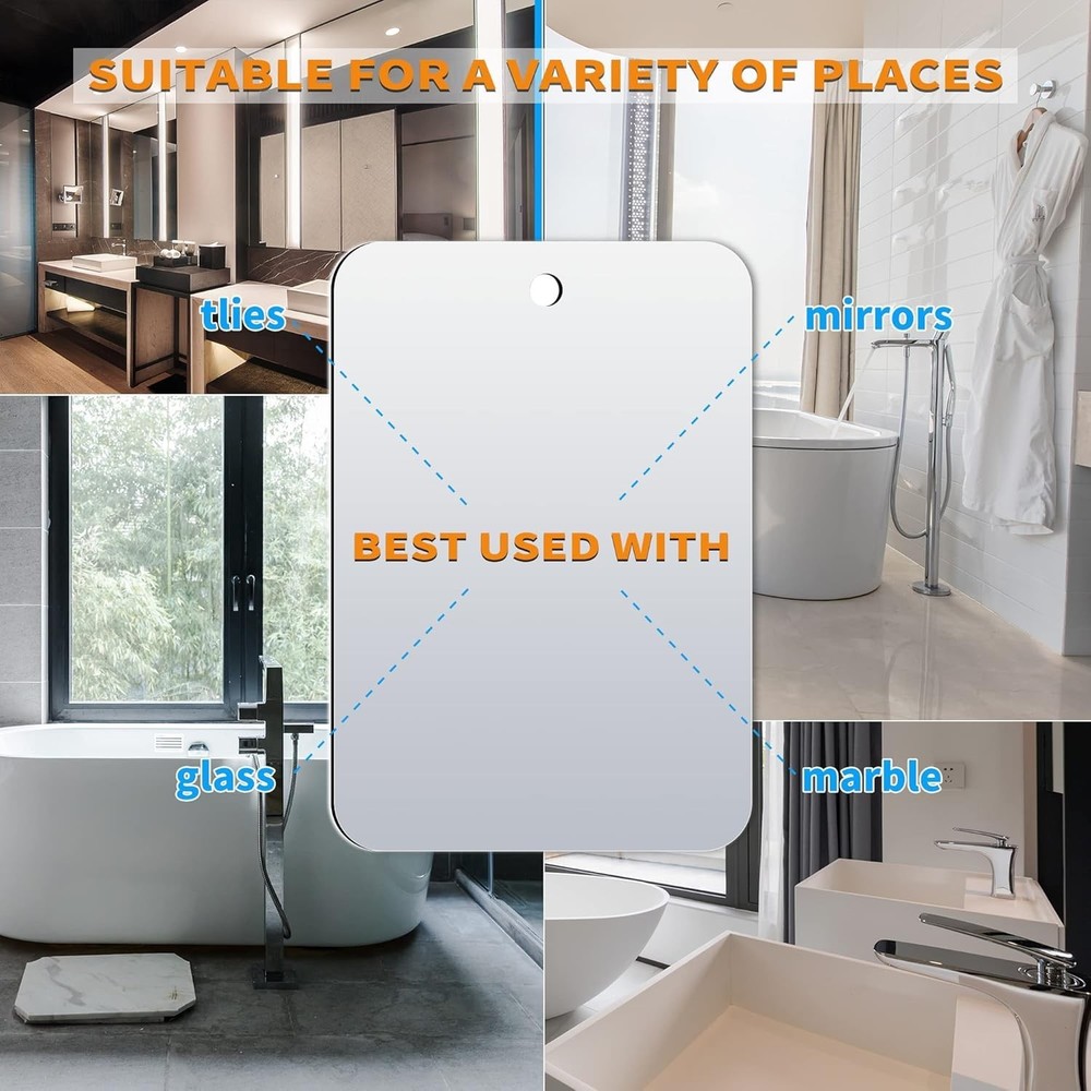 Shaving Mirror, Unbreakable Shower Mirrors, (Medium,2Pack(6 Inches X8 Inches ) B