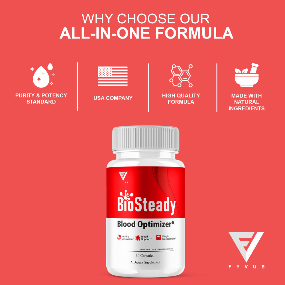 (2 Pack) BioSteady Blood Optimizer, Bio Steady Advanced Formula (120 Capsules)