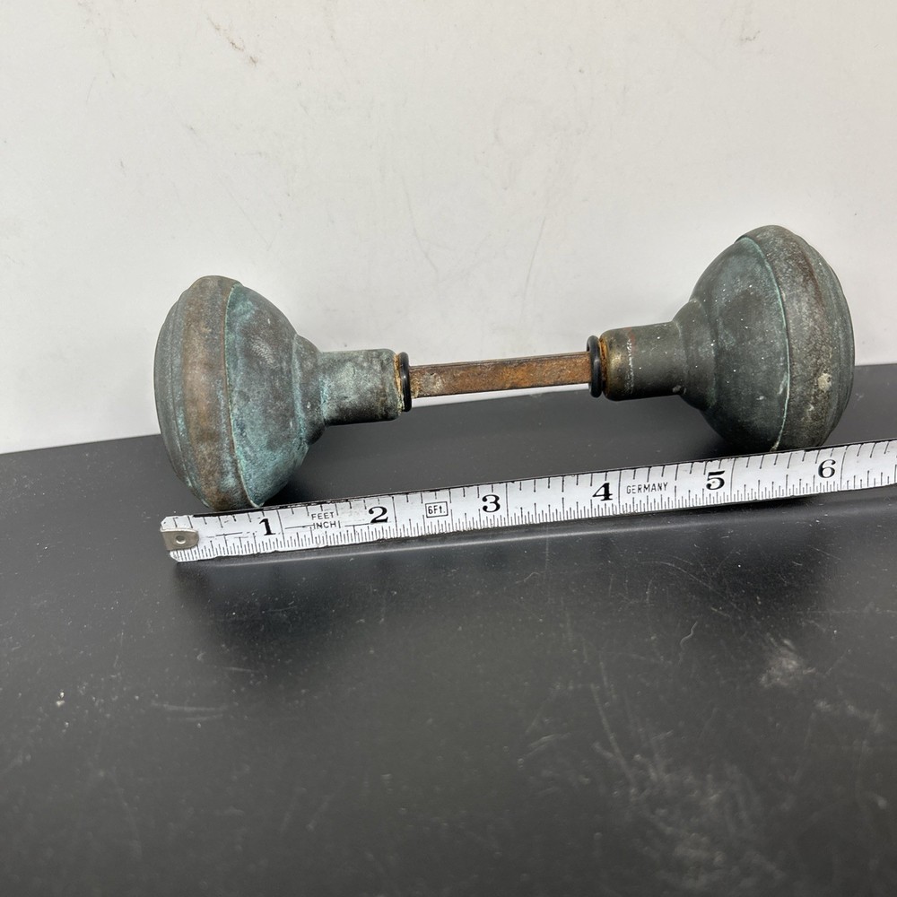 Vintage Solid Brass Door Knob With Spindle Classic Round Style