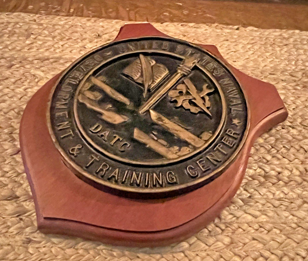 RARE & Historical Naval Plaque US Navy DATC Command Plaque - Solid Brass Shield