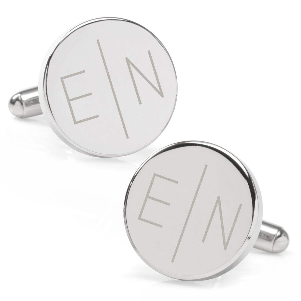 Divided Modern Monogram Engravable Cufflinks