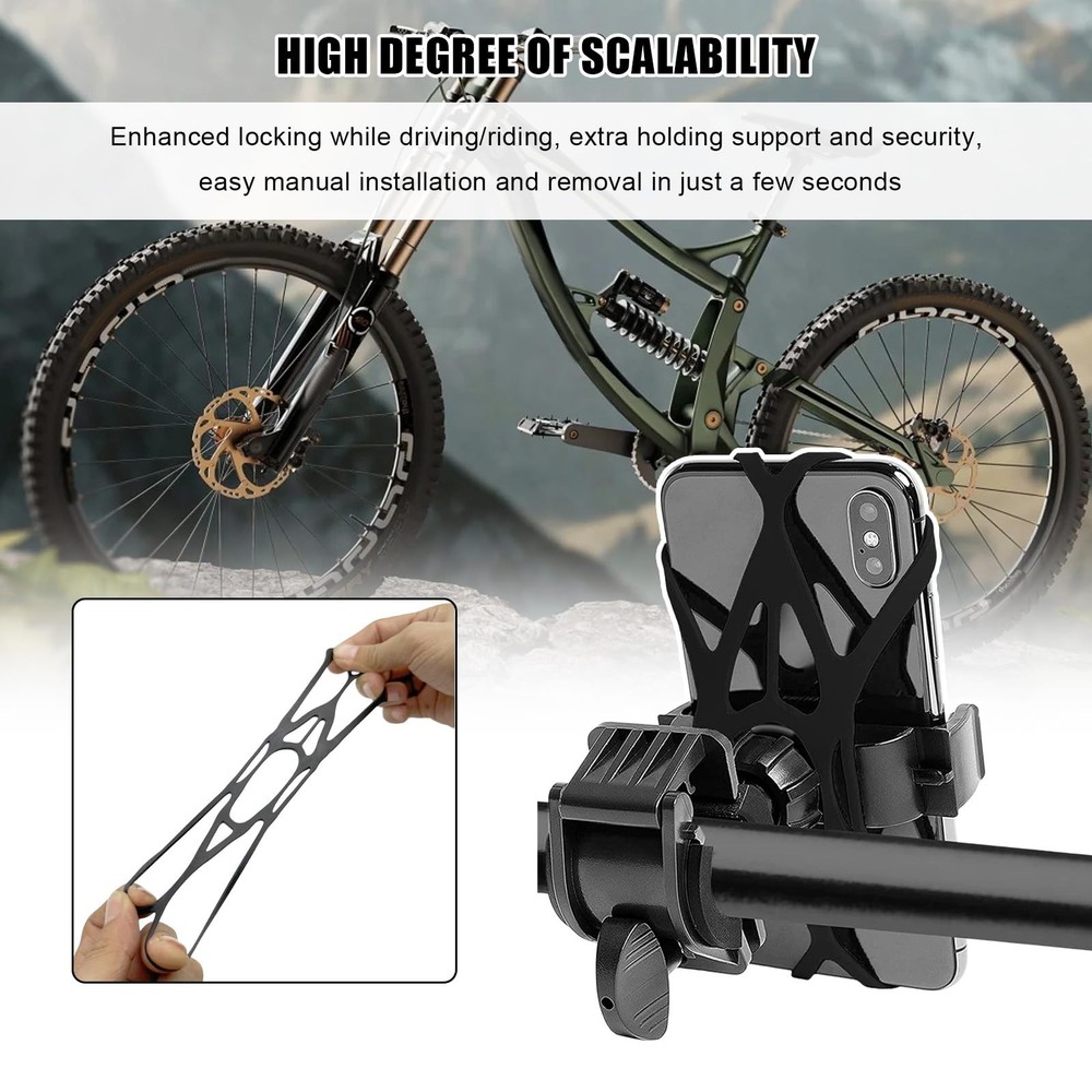 YTFRL 6PCS Motorcycle Phone Mount Tether, Anti-Slip Silicone Security