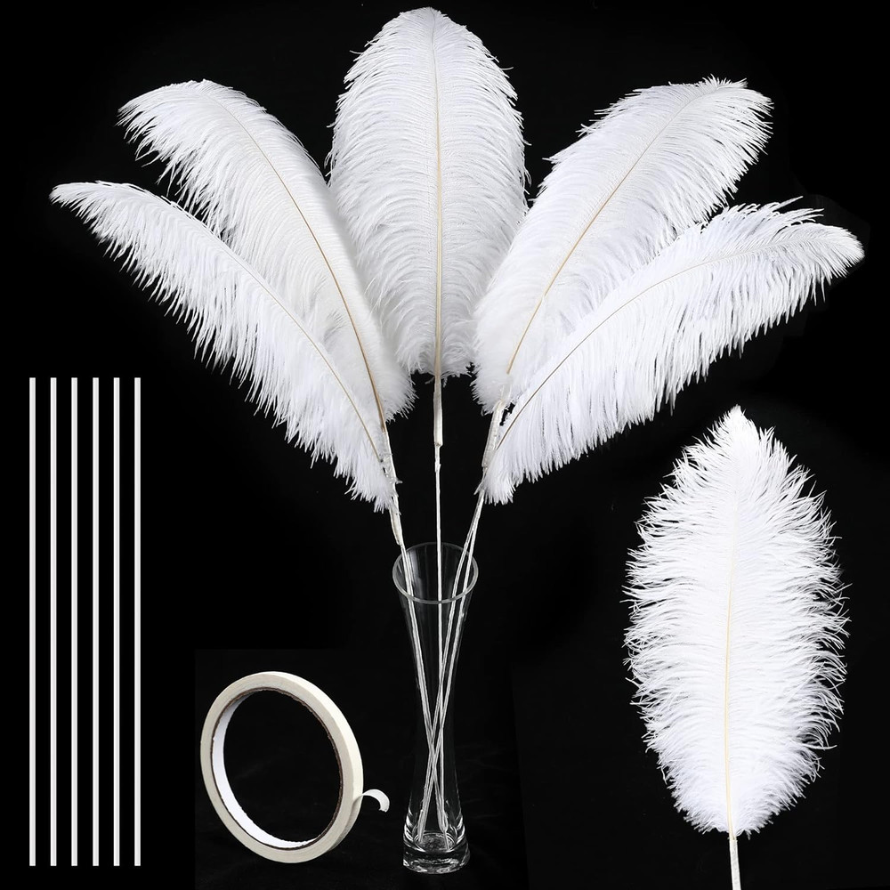 White Large Ostrich Feathers - 10Pcs 34inch Making Kit Extra Large Ostrich Feath