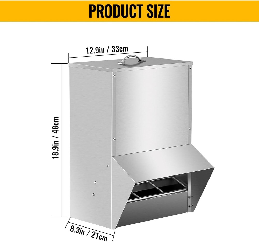 NEW Automatic Chicken Feeder Large Capacity Poultry Trough 30LBS Capacity