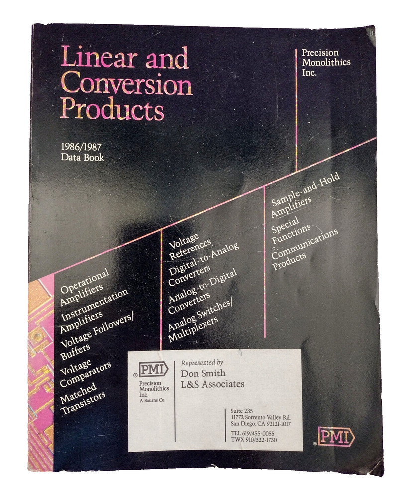 Linear and Conversion Products 1986-1987 PMI Precision Monolithics Data Book VTG