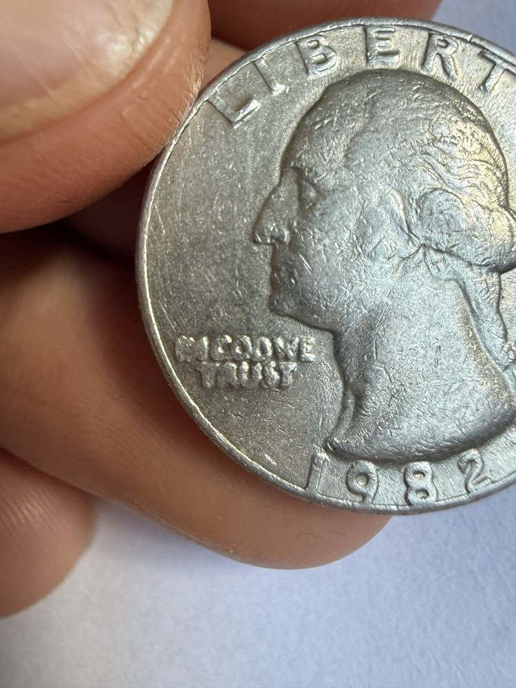 1982 D Washington Quarter, Filled In Mint Mark Error/Multiple error