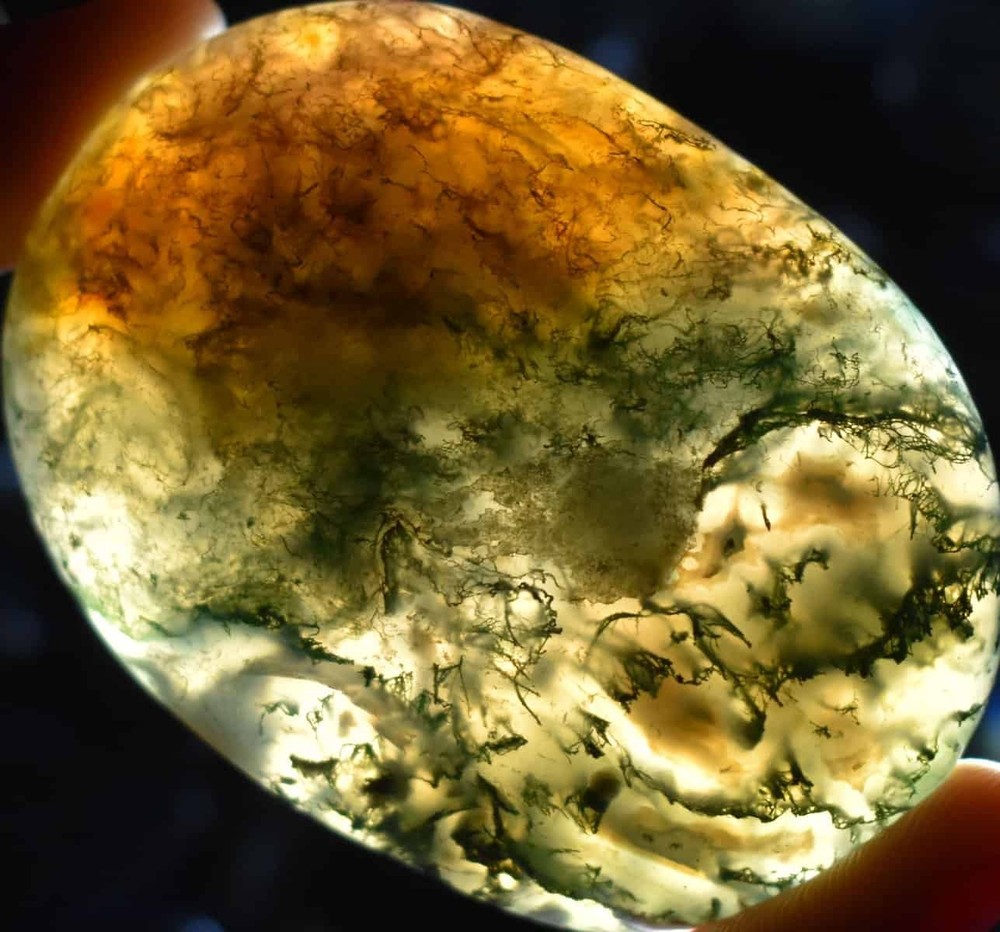 Green Moss Agate Soap-Shaped Palm Stone #2