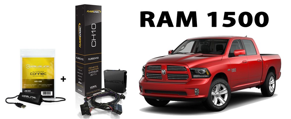 Flashlogic Add-On Remote Start for 2017 Dodge RAM 1500 w/ ADS-USB Cable FLRSCH10